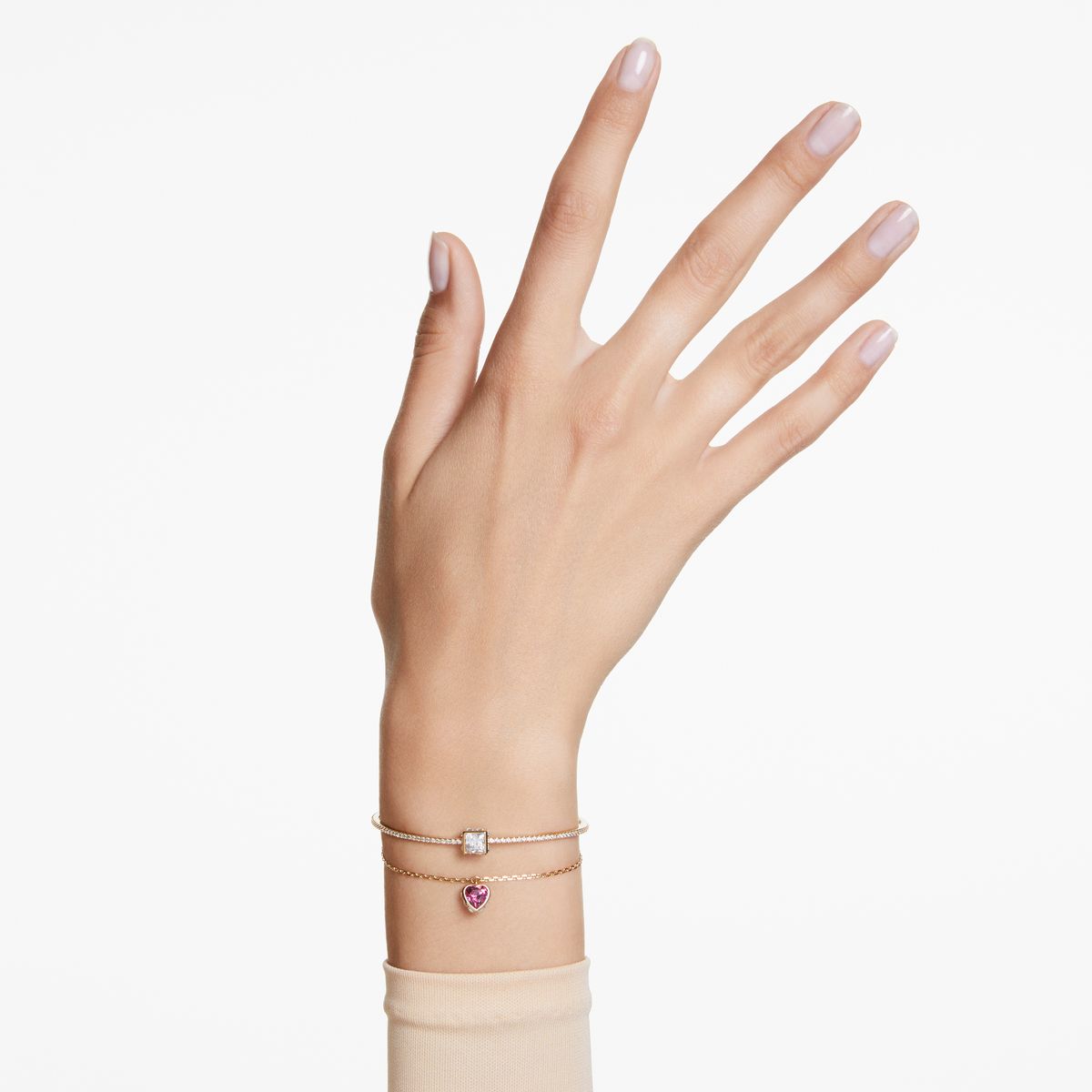 Chroma Armreif, Herz, Rot, Goldlegierungsschicht