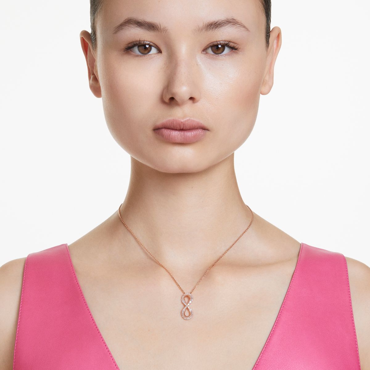 Hyperbola Anhänger, Unendlichkeit, Weiß, Roségold-Legierungsschicht