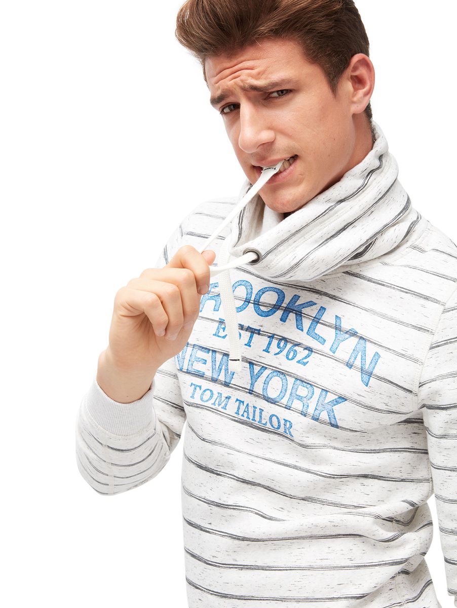 gestreiftes Sweatshirt mit Print