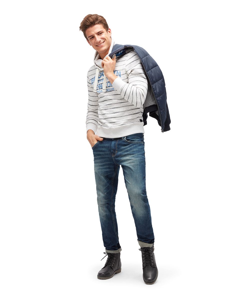 gestreiftes Sweatshirt mit Print