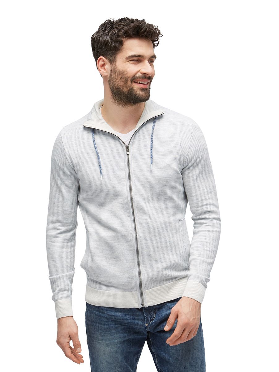 irregular striped zip jacket K - 8524/a breath of