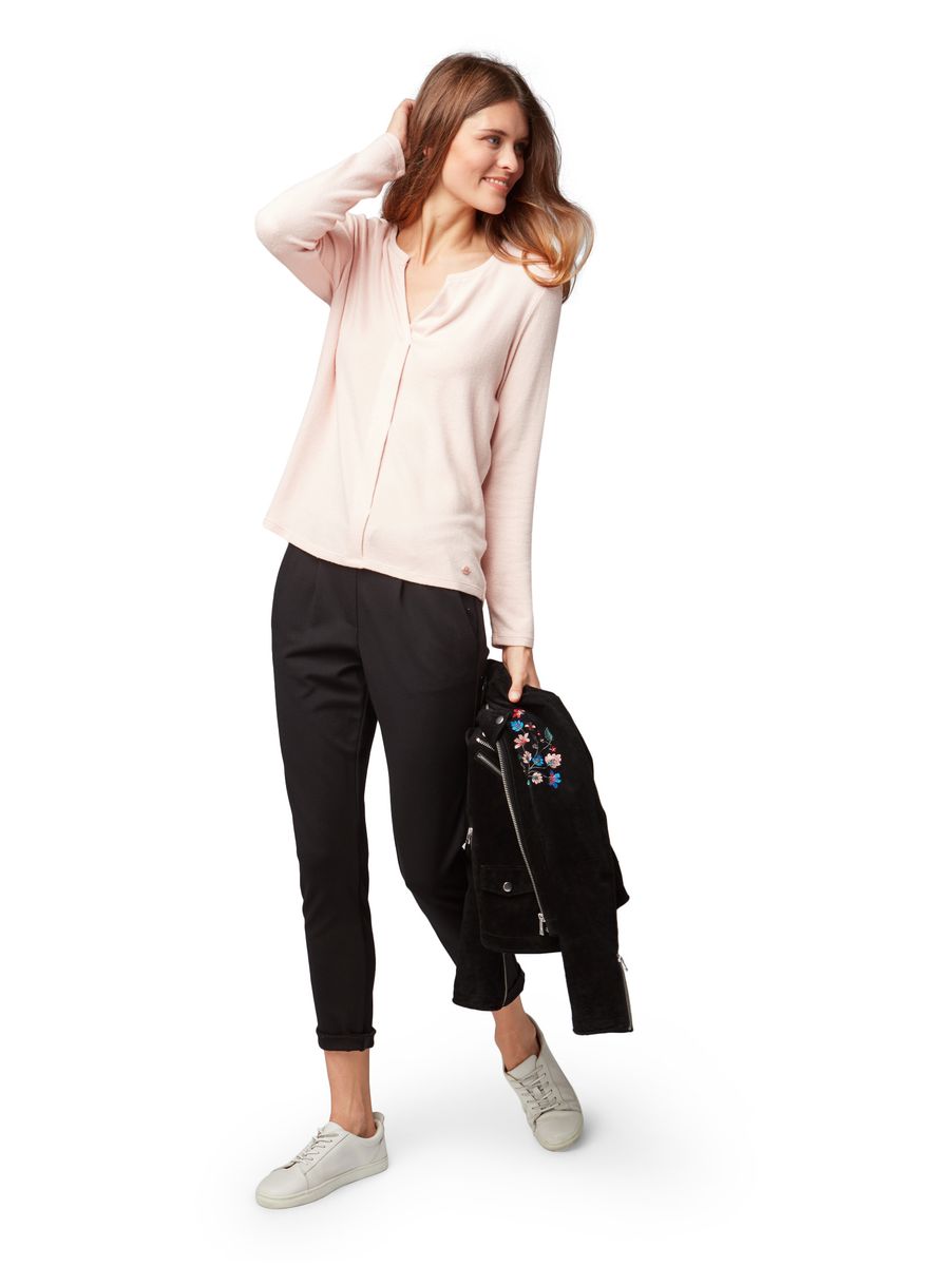 Langarmshirt in Melange-Optik