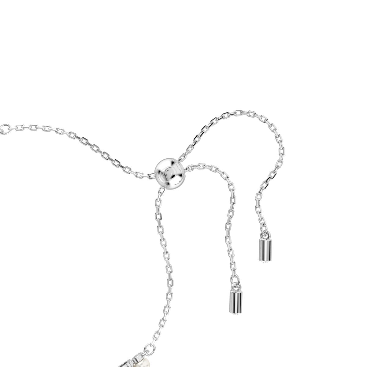 Matrix Armband, Kristallperle, Rundschliff, Weiß, Rhodiniert