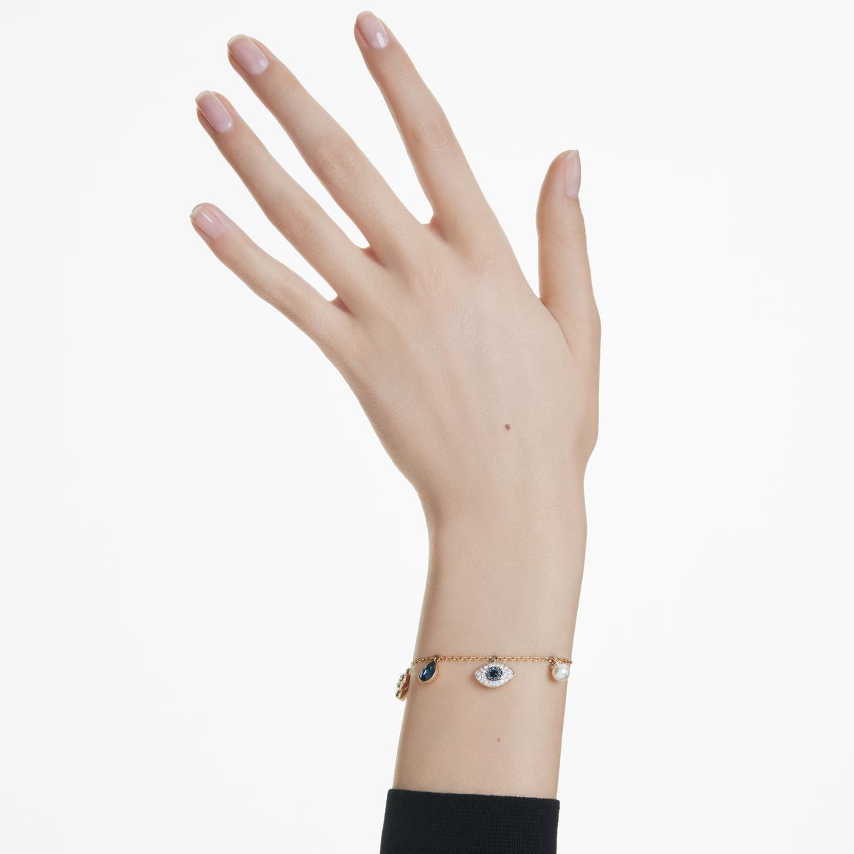 Symbolica Armband, Glücksklee, „Evil Eye“ und Hufeisen, Blau, Goldlegierungsschicht