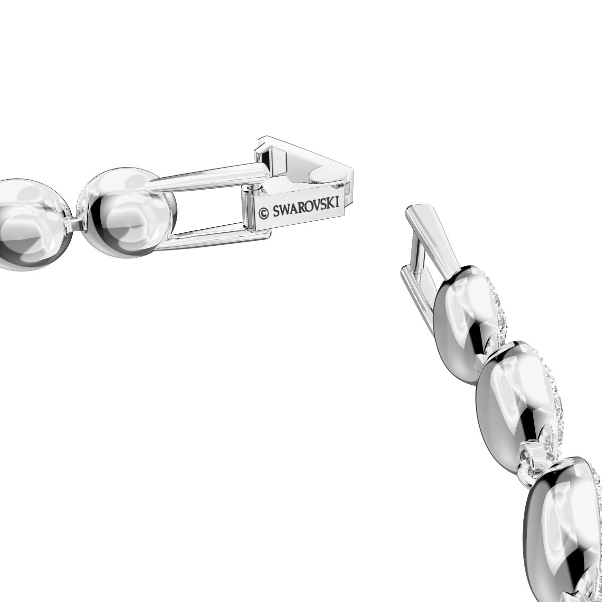 Una Angelic Tennis Armband, Rundschliff, Pavé, Klein, Weiß, Rhodiniert