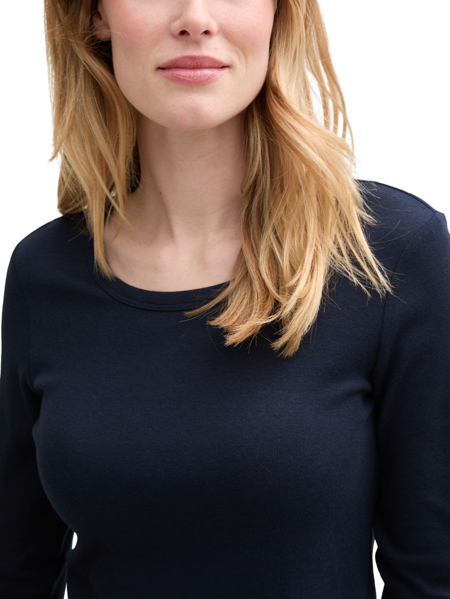 Basic Langarmshirt mit Rundhalsausschnitt