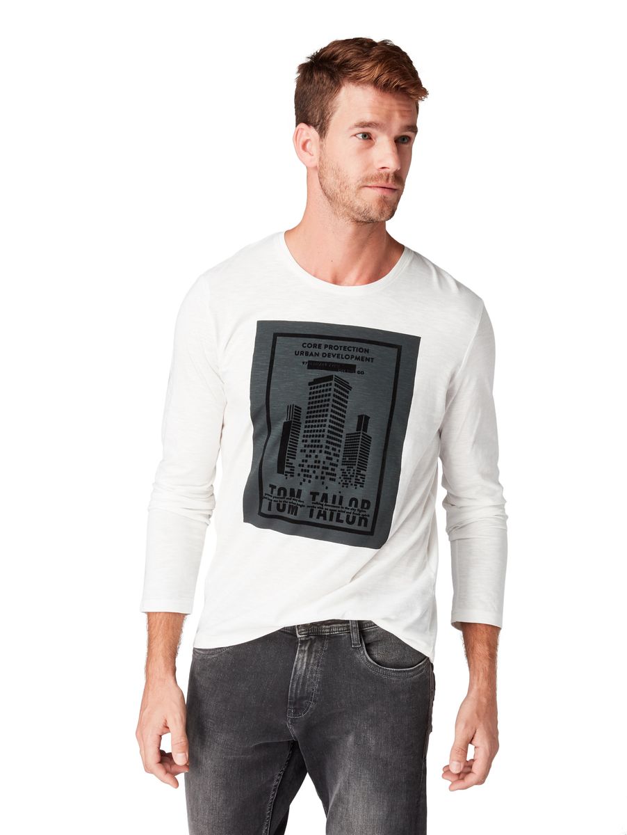 Langarmshirt mit Brustprint