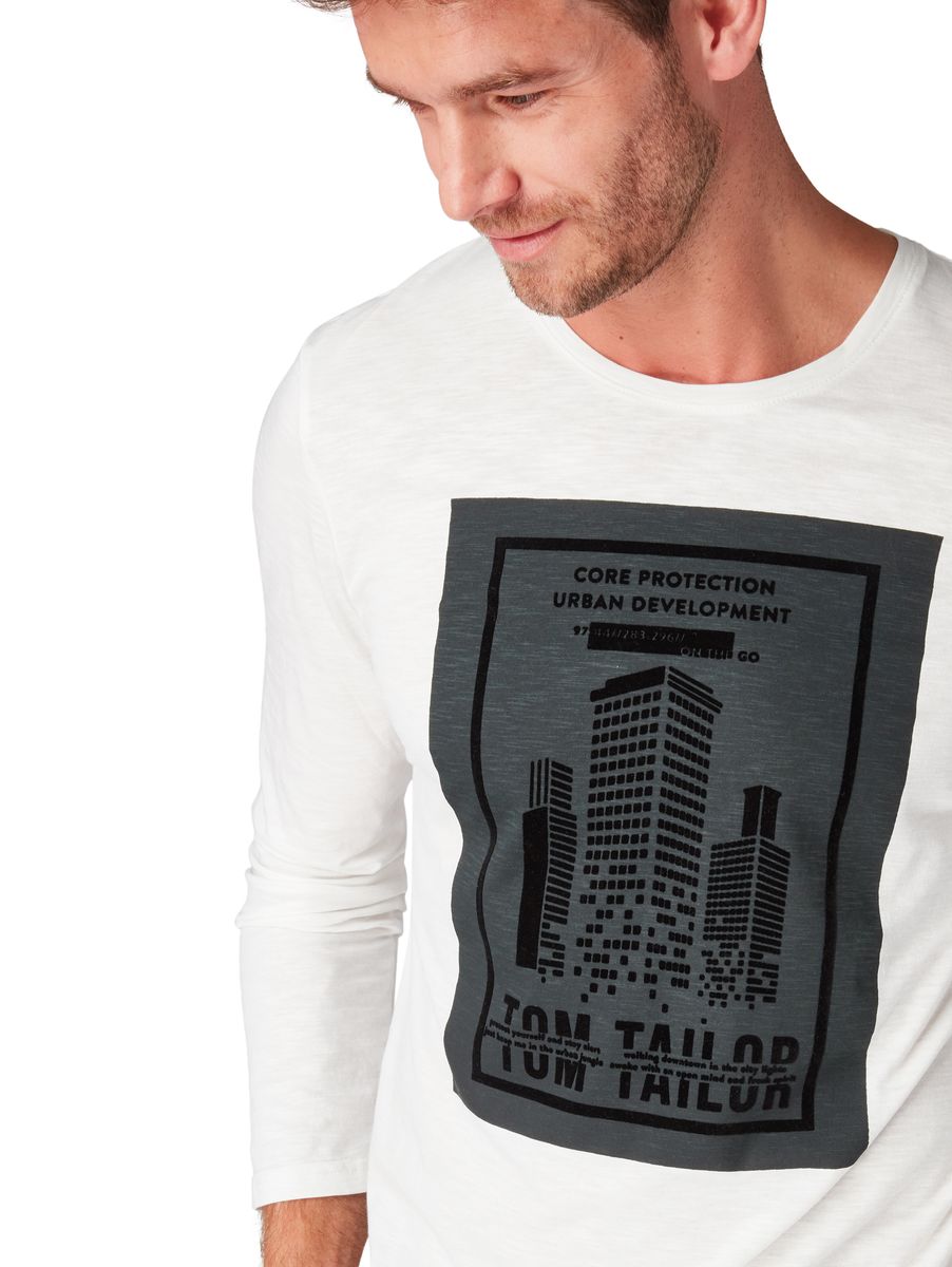Langarmshirt mit Brustprint