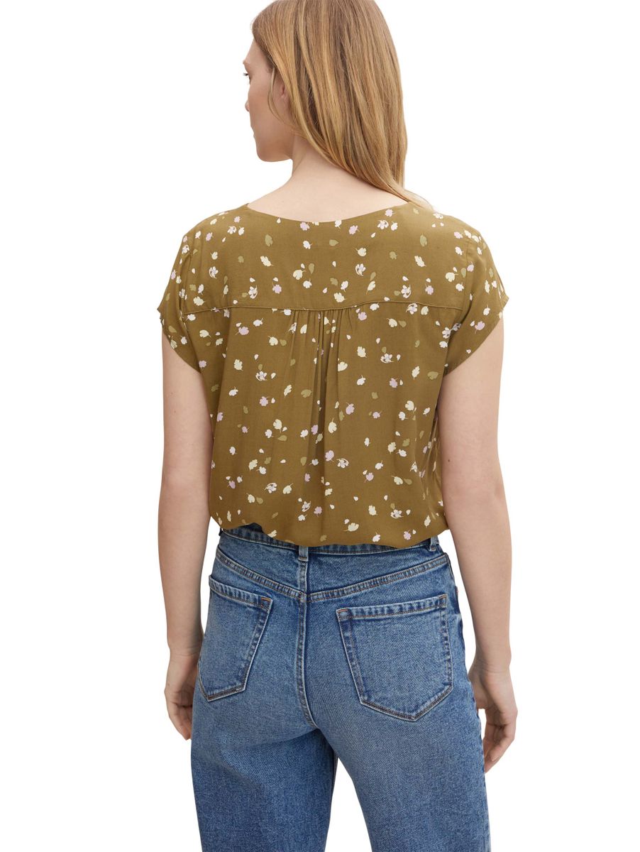 Gemusterte Bluse mit LENZING(TM) ECOVERO(TM)