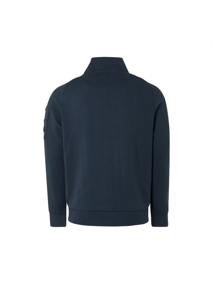 Sweater Full Zip High Neck Square Jacquard Recycled