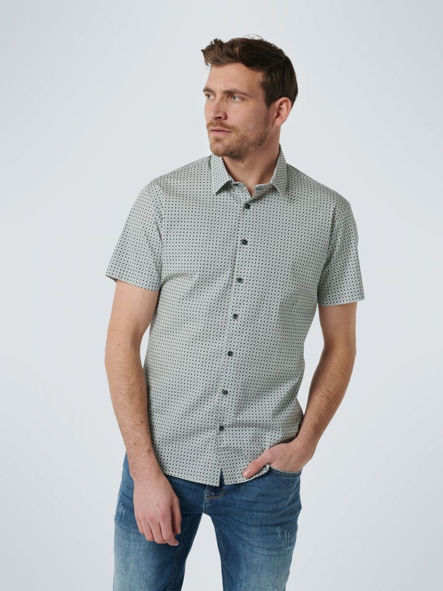 Shirt Short Sleeve Allover Printed Stretch