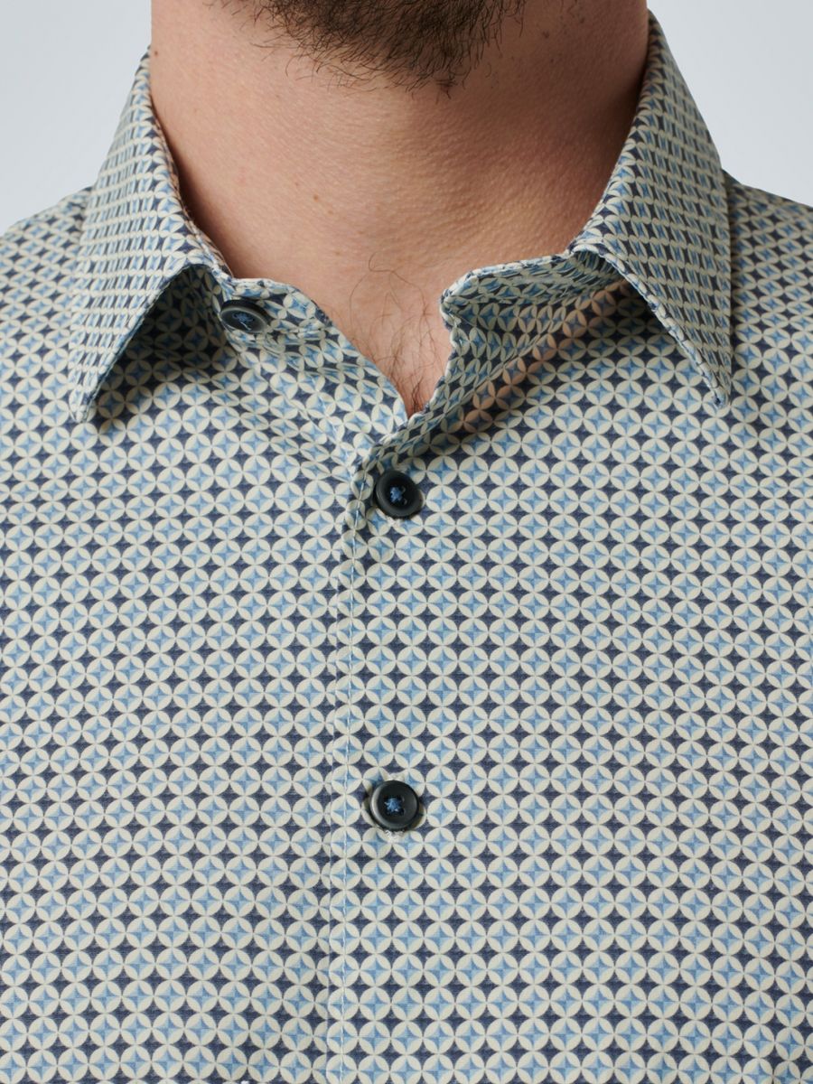 Shirt Short Sleeve Allover Printed Stretch