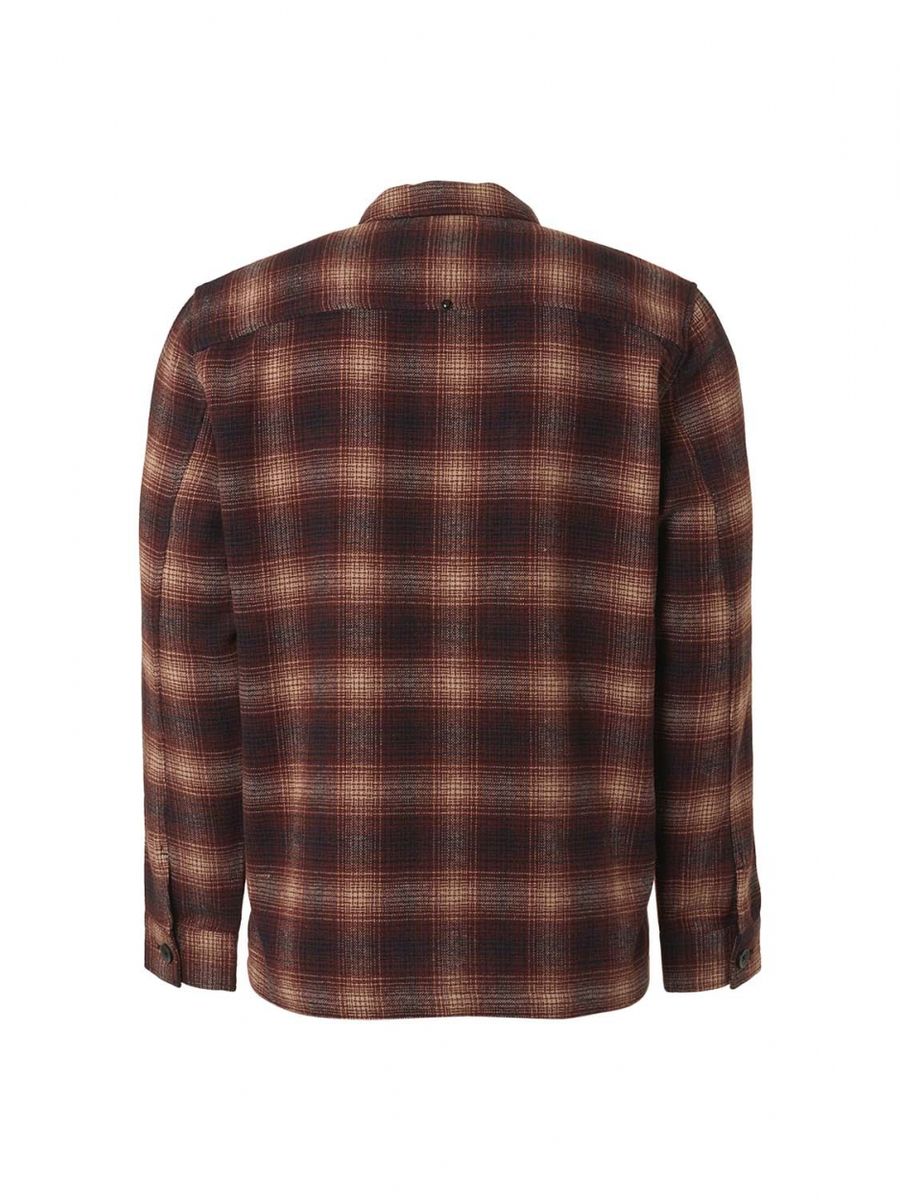 Overshirt Button Closure Check With Wool