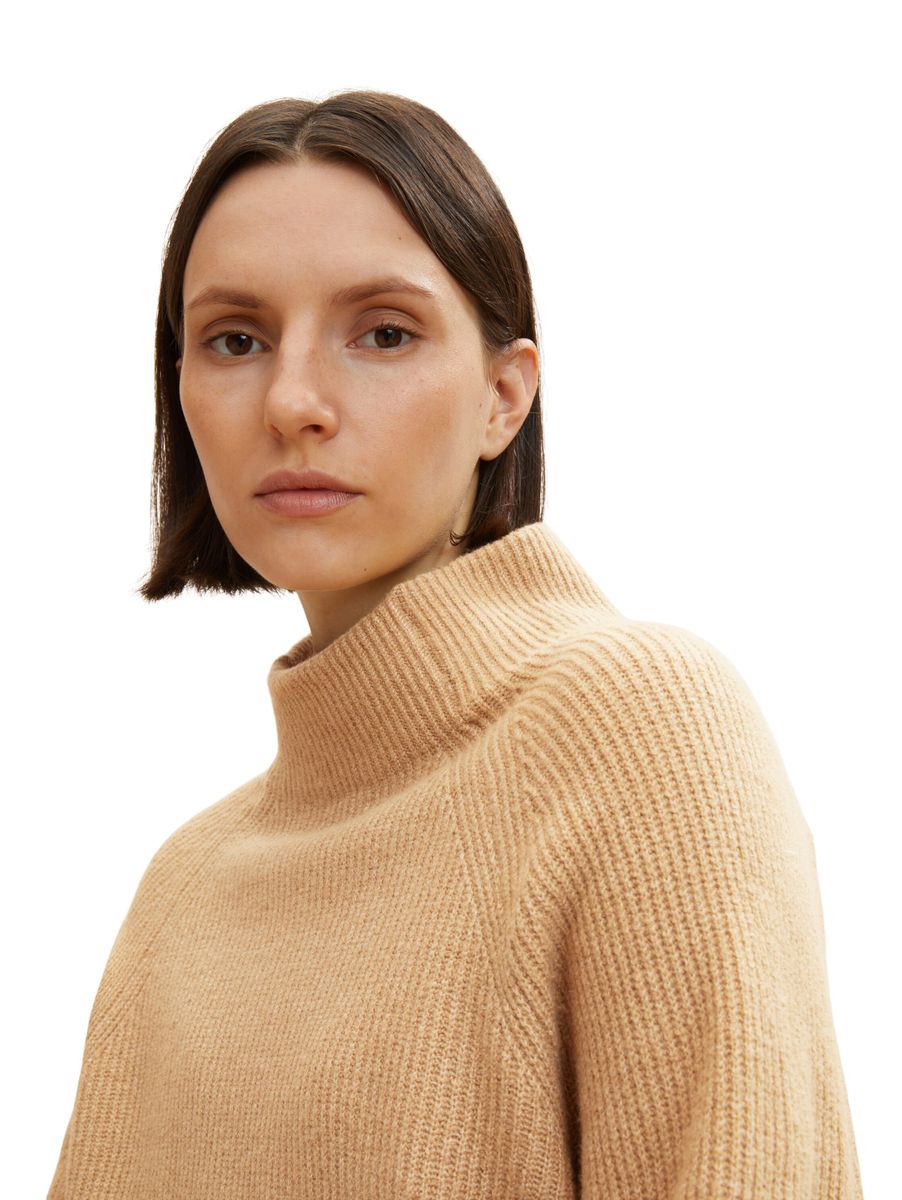 Strickpullover mit Stehkragen