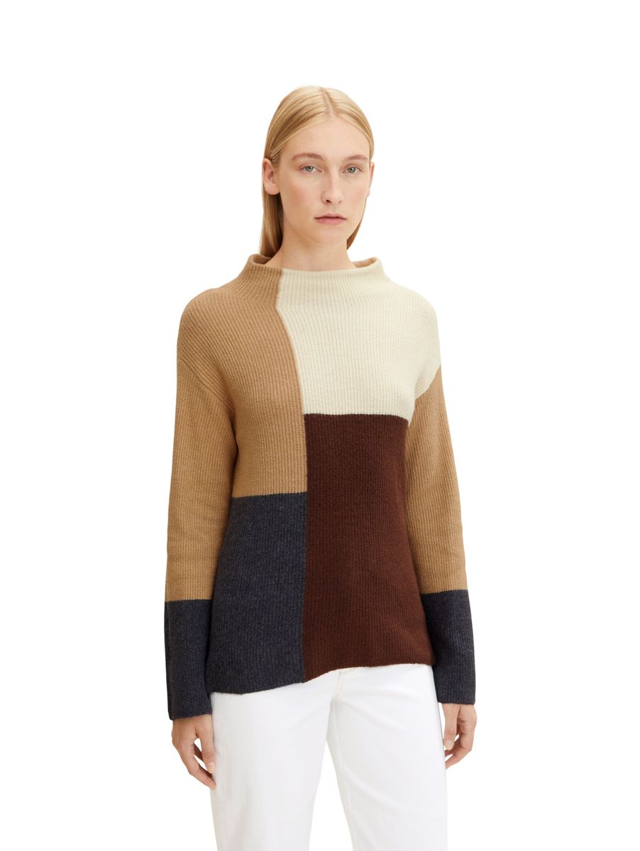Strickpullover in Colorblock Optik