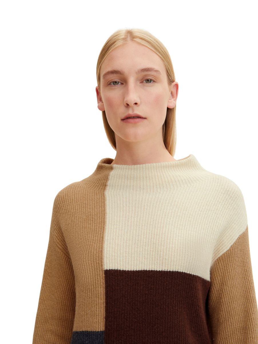 Strickpullover in Colorblock Optik