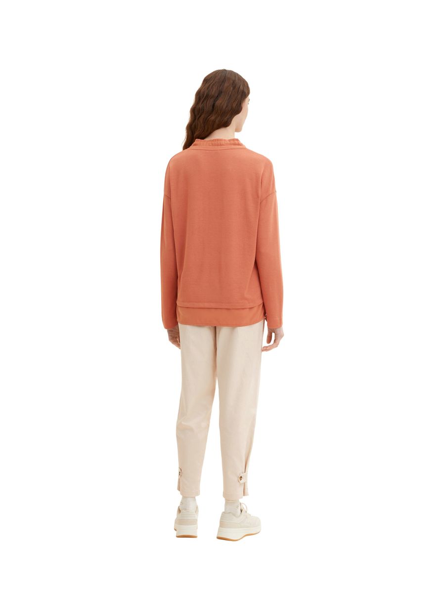 Langarmshirt mit V-Ausschnitt