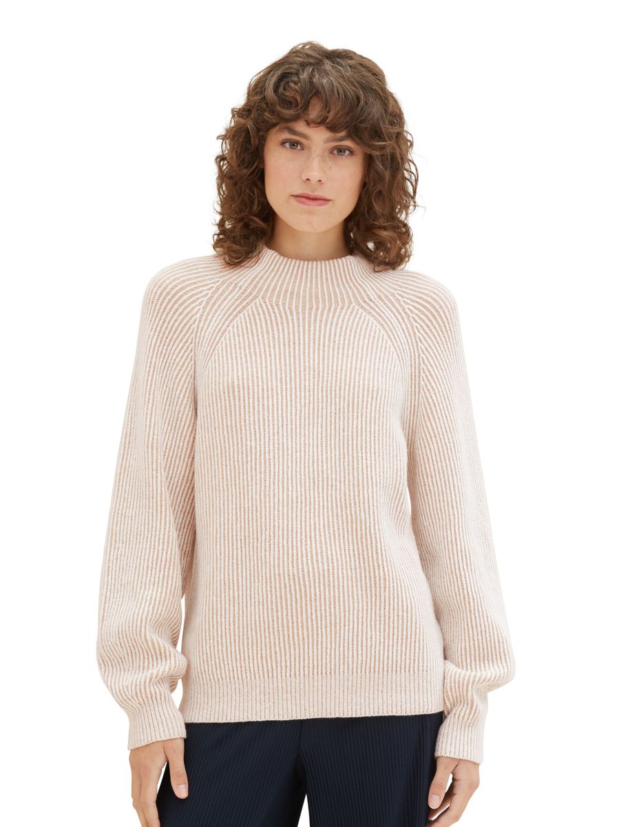 Strickpullover mit Stehkragen