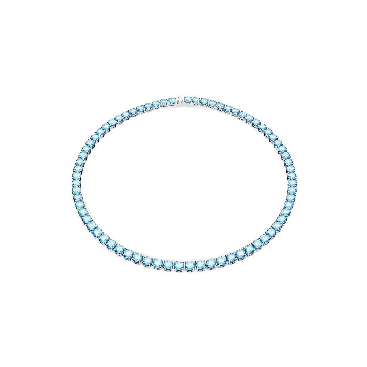Matrix Tennis Halskette, Rundschliff, Mittel, Blau, Rhodiniert