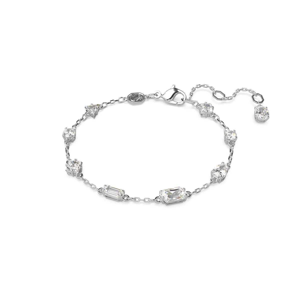 Mesmera Armband, Verschiedene Schliffe, Verstreutes Design, Weiß, Rhodiniert