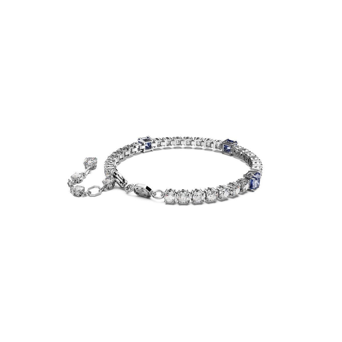 Matrix Tennis Armband, Verschiedene Schliffe, Blau, Rhodiniert