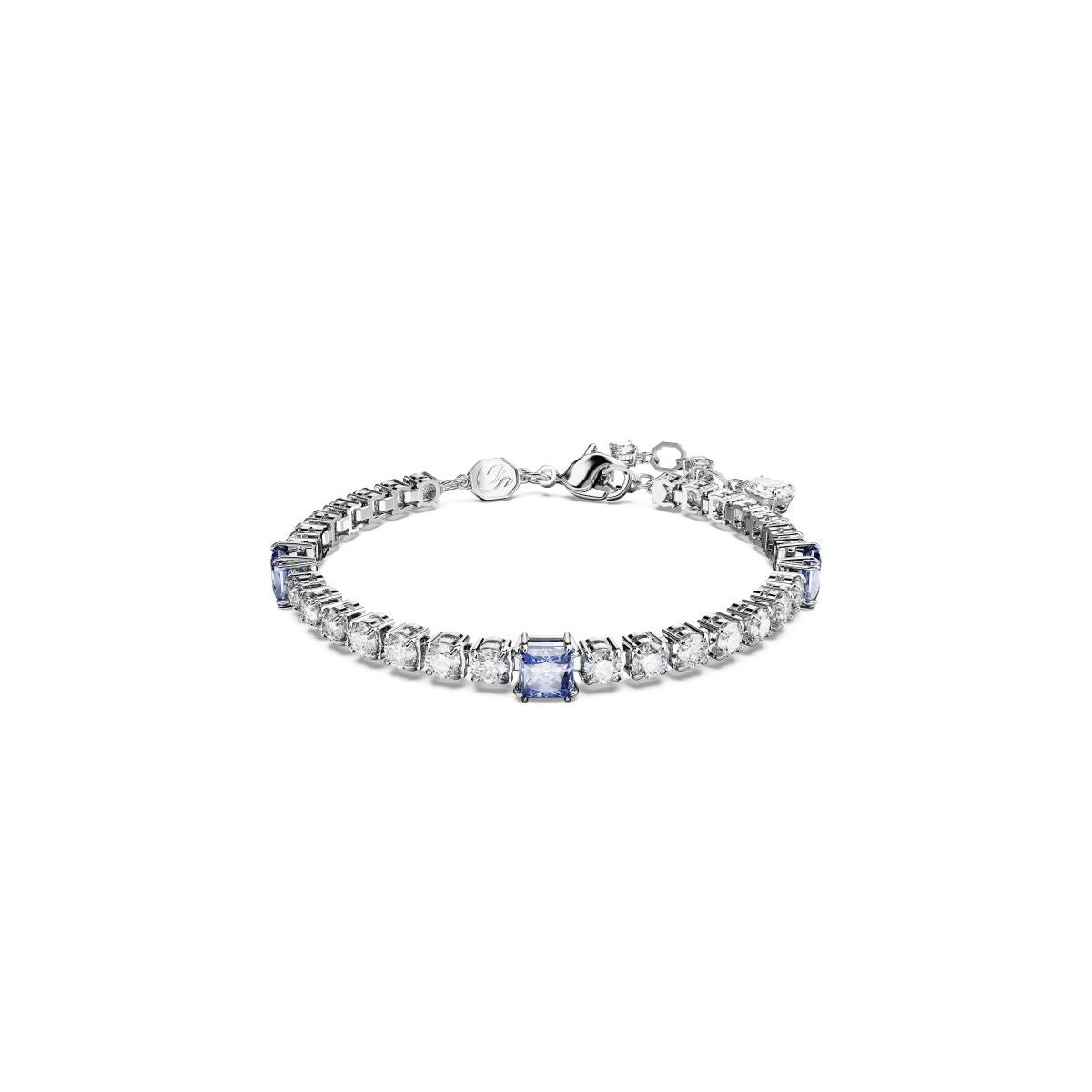 Matrix Tennis Armband, Verschiedene Schliffe, Blau, Rhodiniert