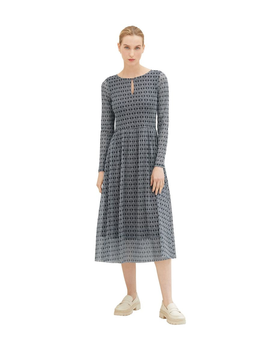 Gemustertes Midikleid