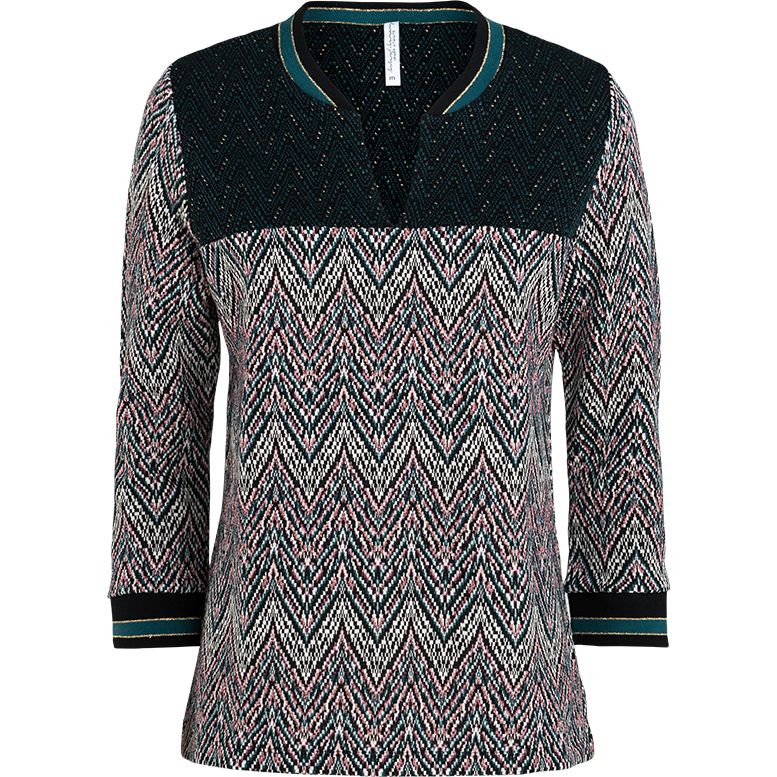 Top multi color zig-zag Jacquard