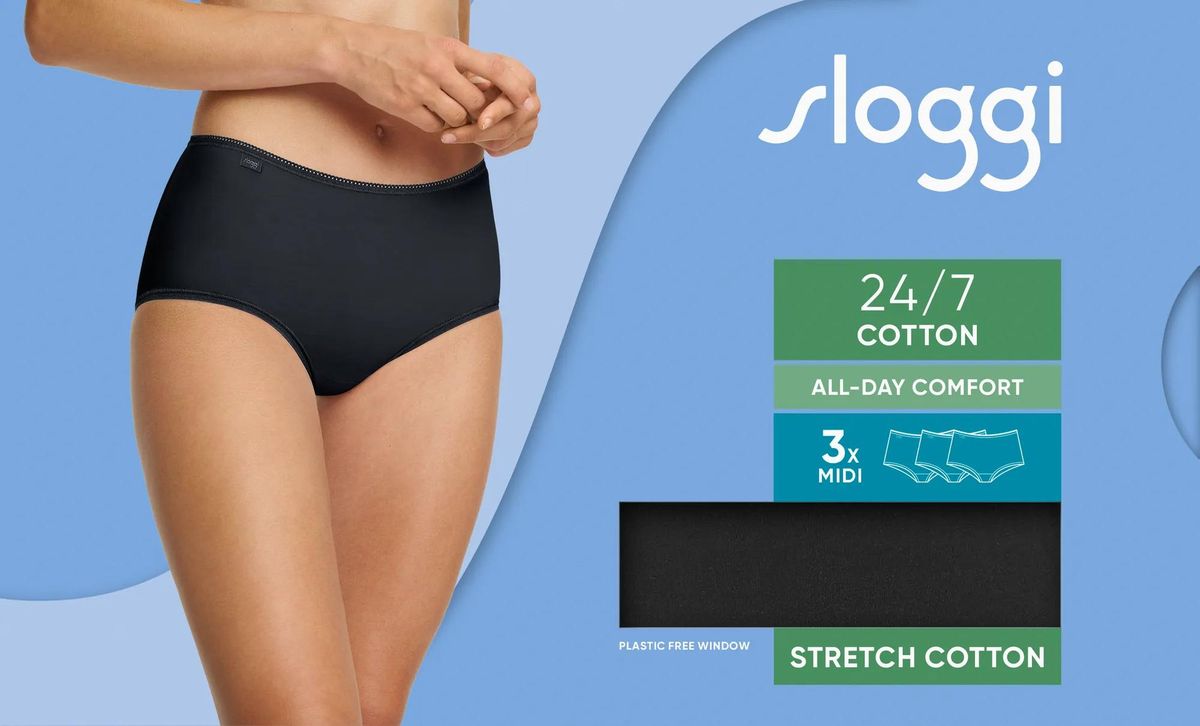 sloggi 24/7 Cotton Midi C3P