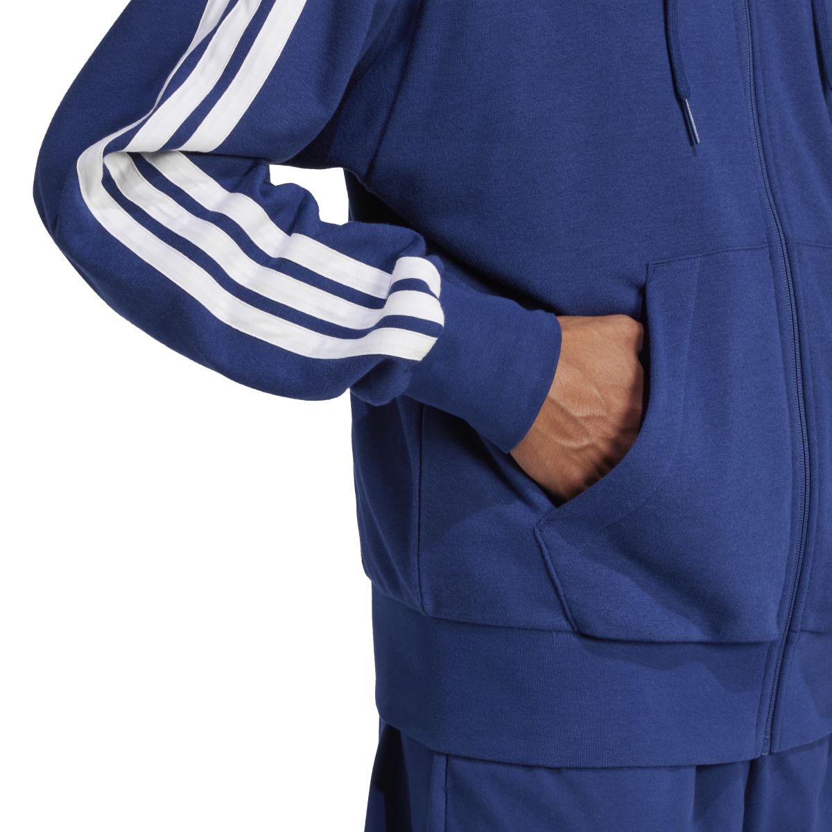 Essentials 3-Streifen French Terry Kapuzenjacke