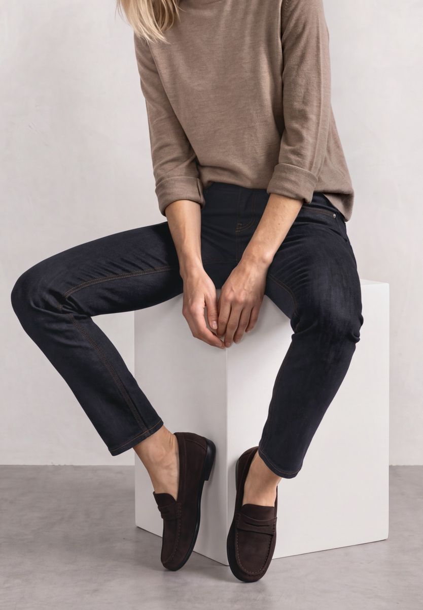 Mid Waist Slim Leg Jeans im Casual Fit