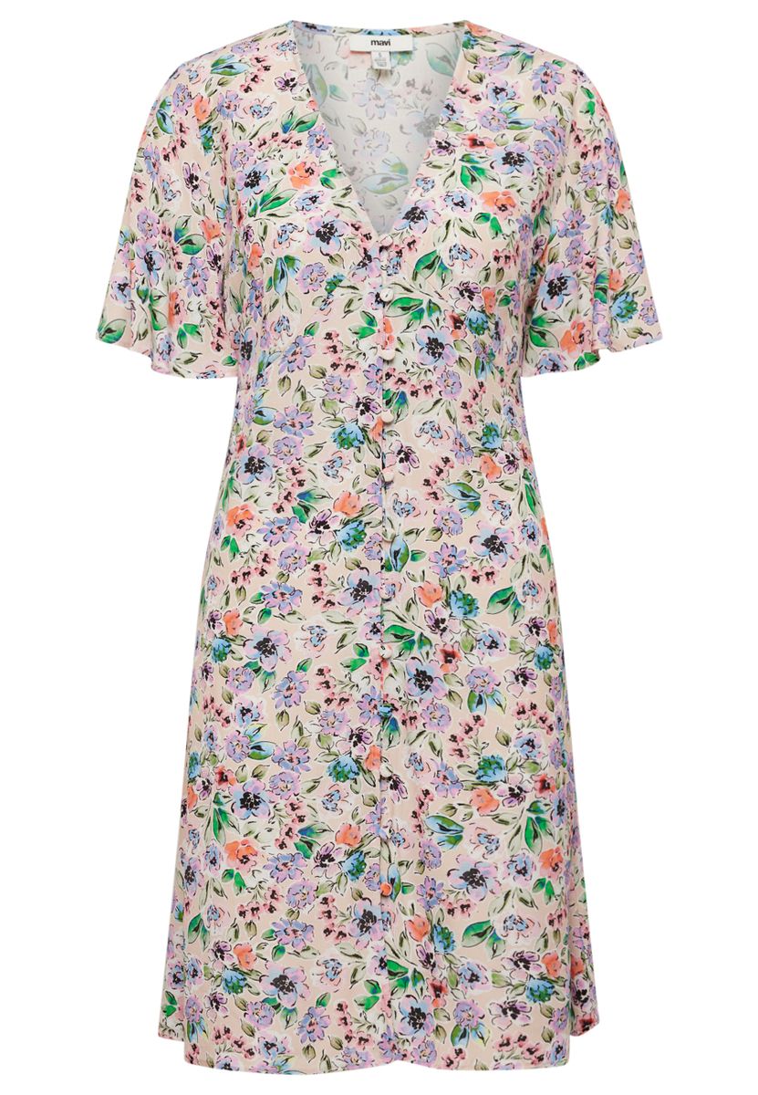 SHORT SLEEVE WOVEN DRESS