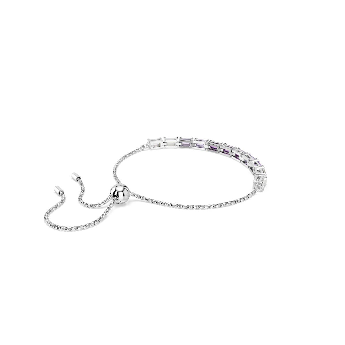 Matrix Armband, Baguette-Schliff, Violett, Rhodiniert