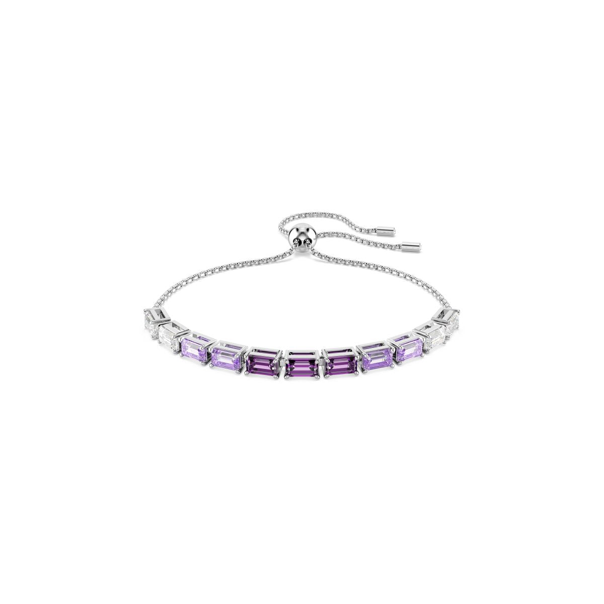 Matrix Armband, Baguette-Schliff, Violett, Rhodiniert