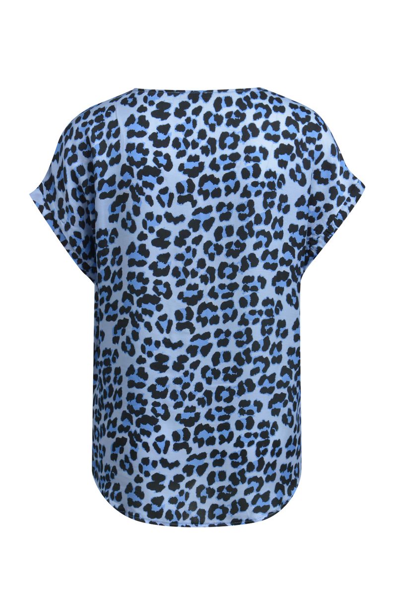 Blouse Leo Print with Stripe Back