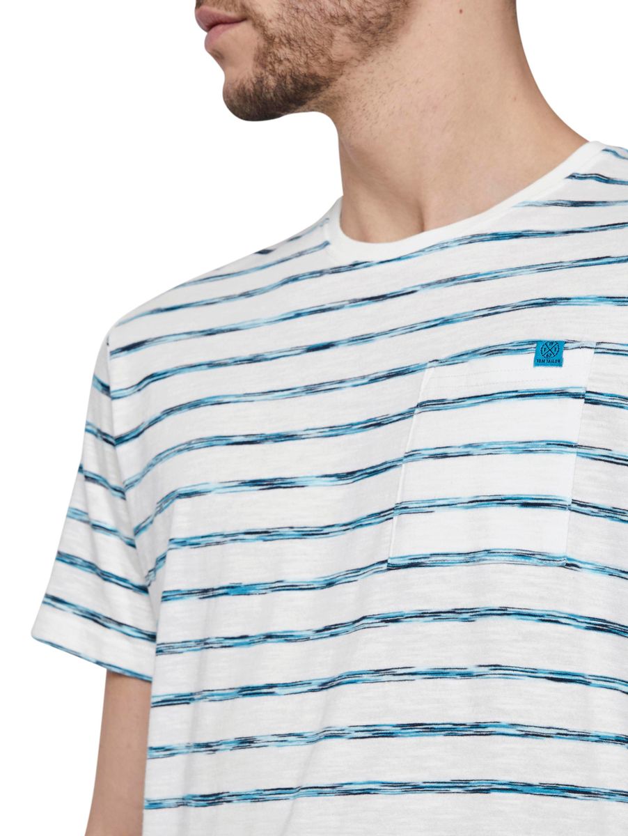 Gestreiftes T-Shirt mit Brusttasche