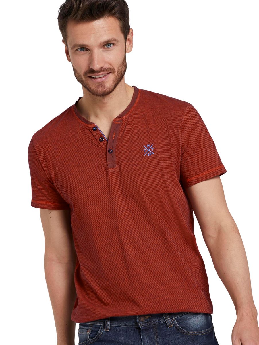 Serafino T-Shirt mit Farbmusterung