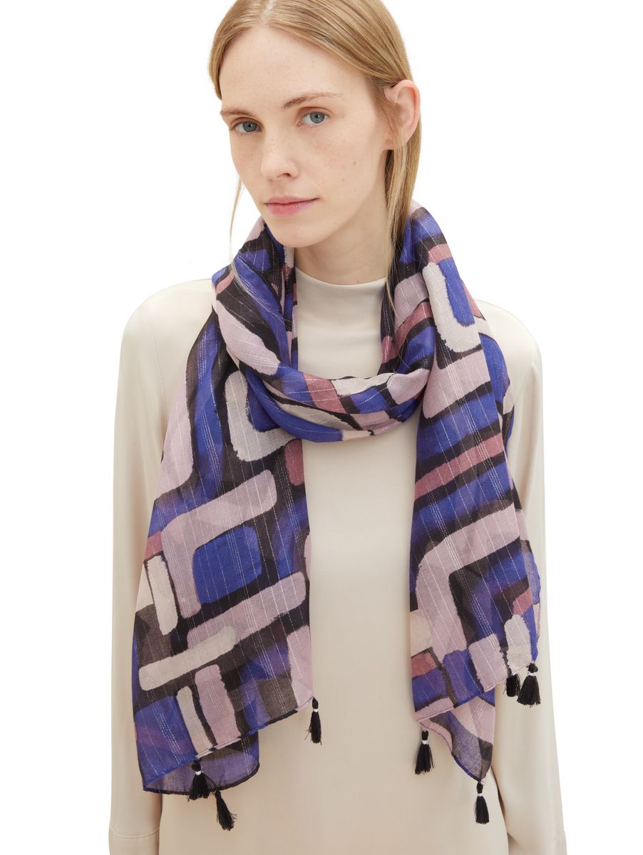 Gemusterter Schal mit recyceltem Polyester