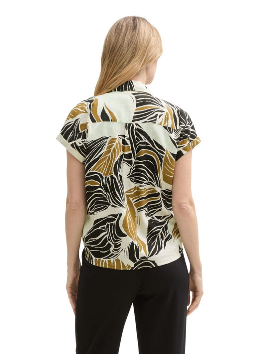 Loose Fit Bluse mit Leinenanteil