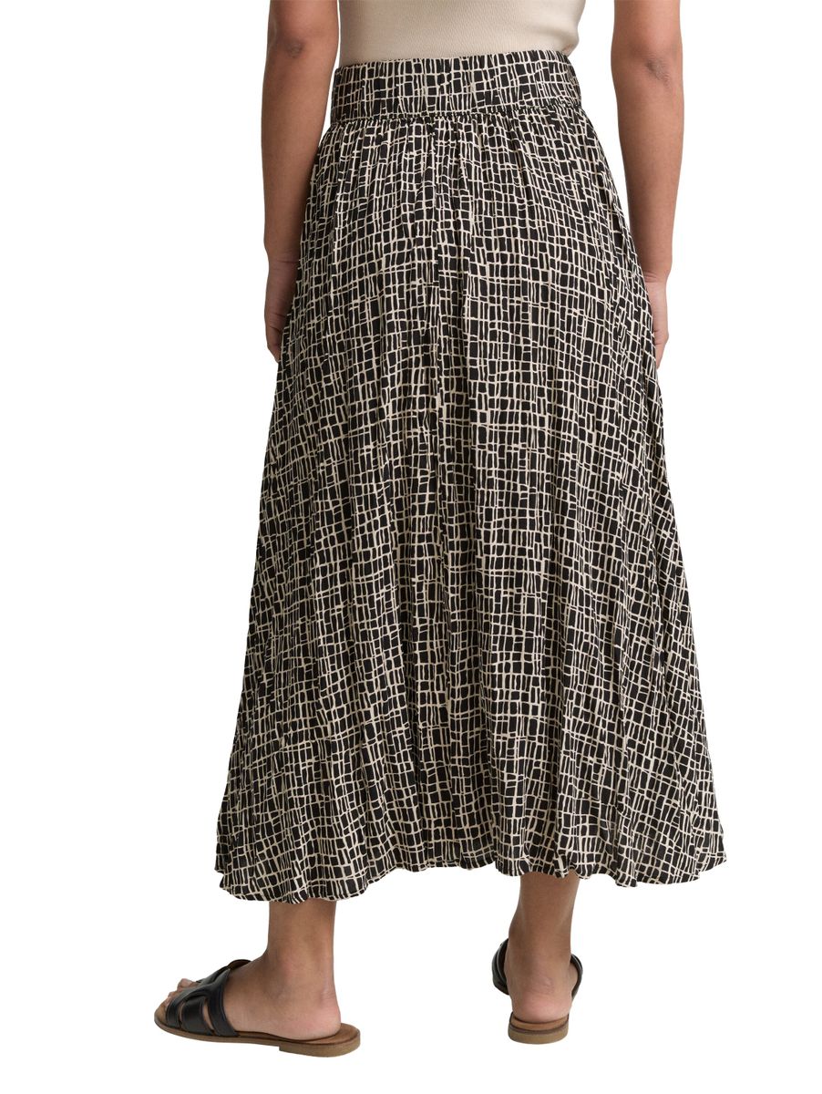 High Waist Midi-Rock aus Viskose