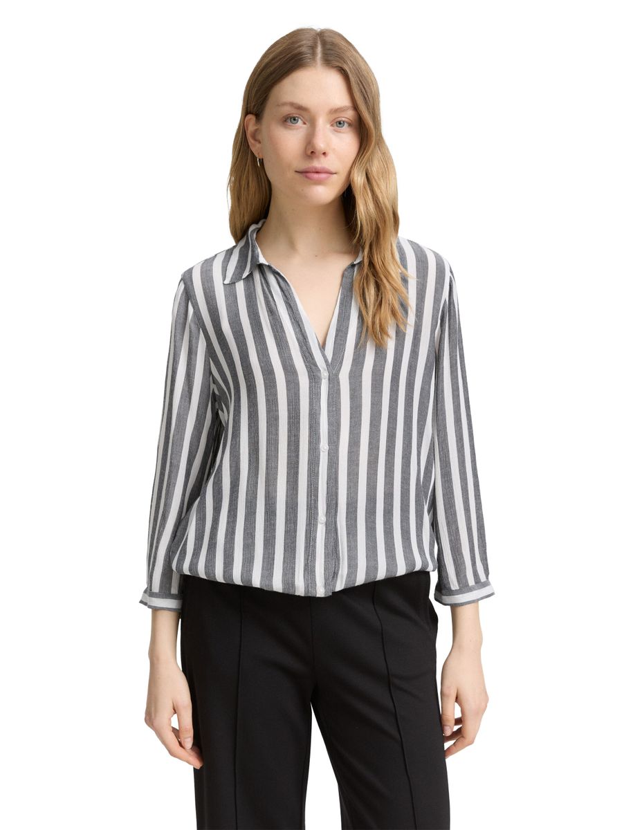 Regular Fit Bluse in Knitter-Optik