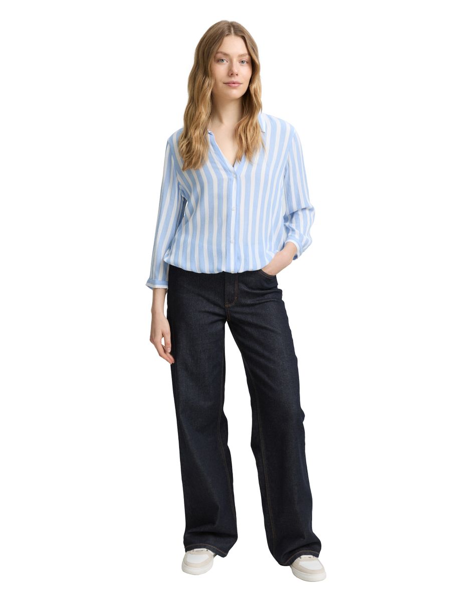 Regular Fit Bluse in Knitter-Optik