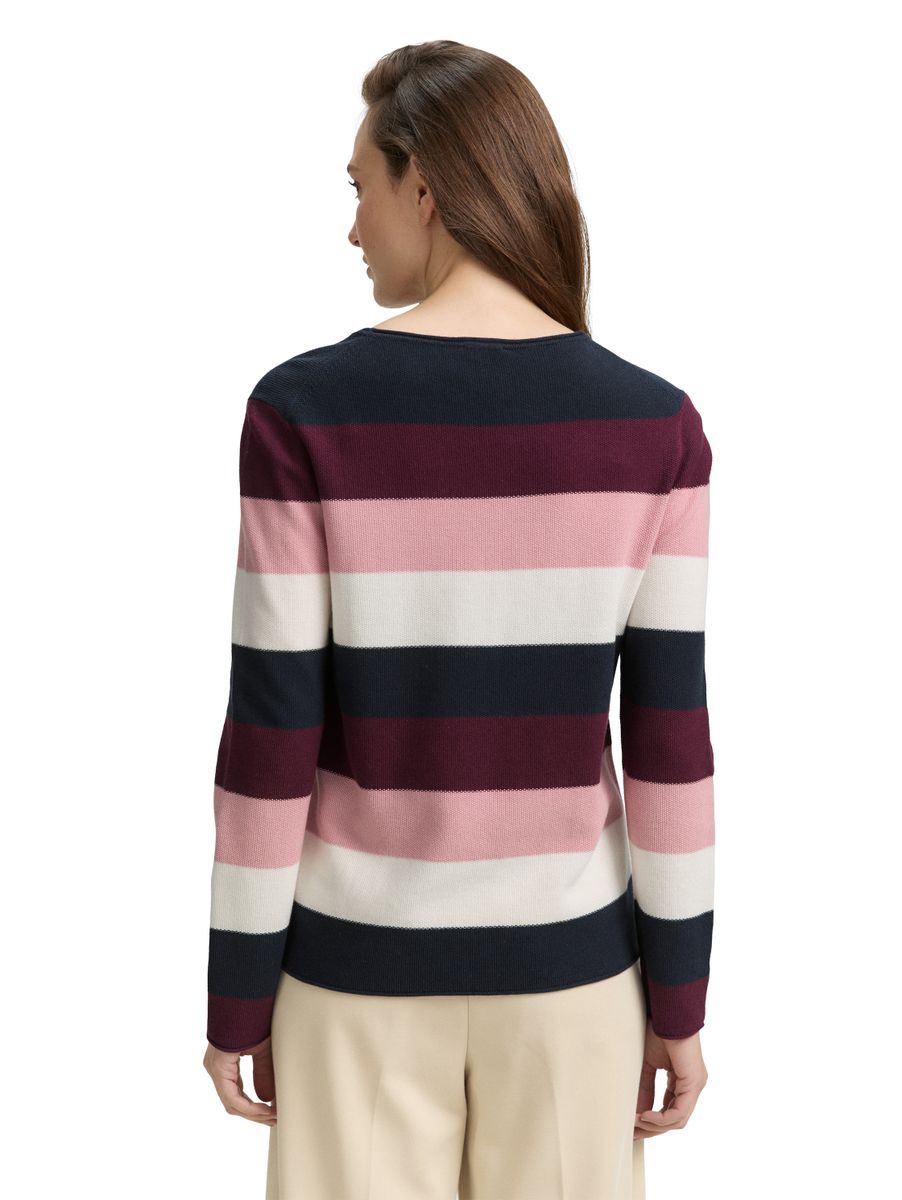 Knit structured striped