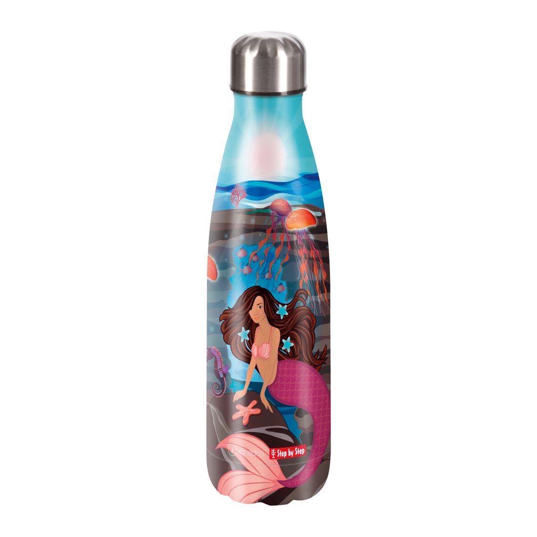 Isolierte Edelstahl-Trinkfasche "Mermaid Delia"