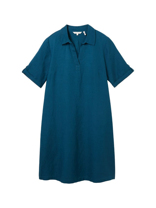 Leinenkleid mit Polokragen