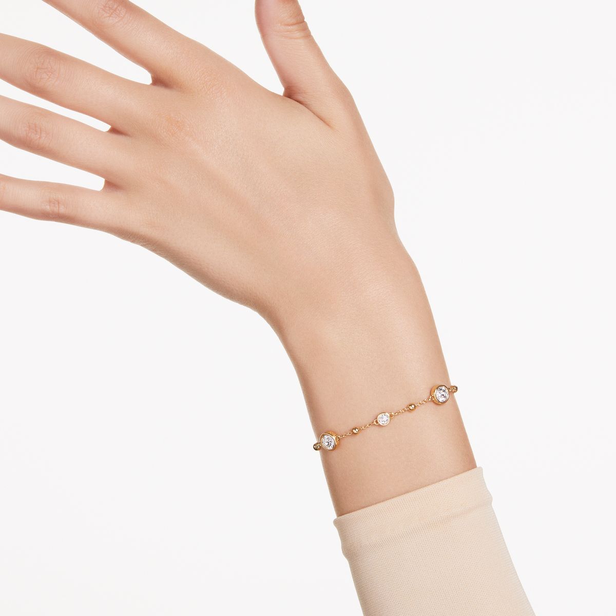 Imber Armband, Rundschliff, Weiß, Goldlegierungsschicht