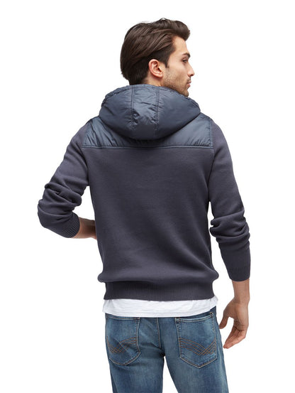 Pullover im Materialmix mit Taschen