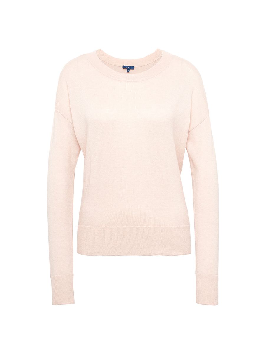 Pullover uni 1/1 round-neck - 5466/rose smoke