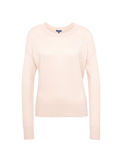 Pullover uni 1/1 round-neck - 5466/rose smoke