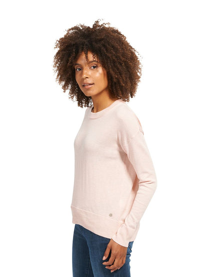 Pullover uni 1/1 round-neck - 5466/rose smoke